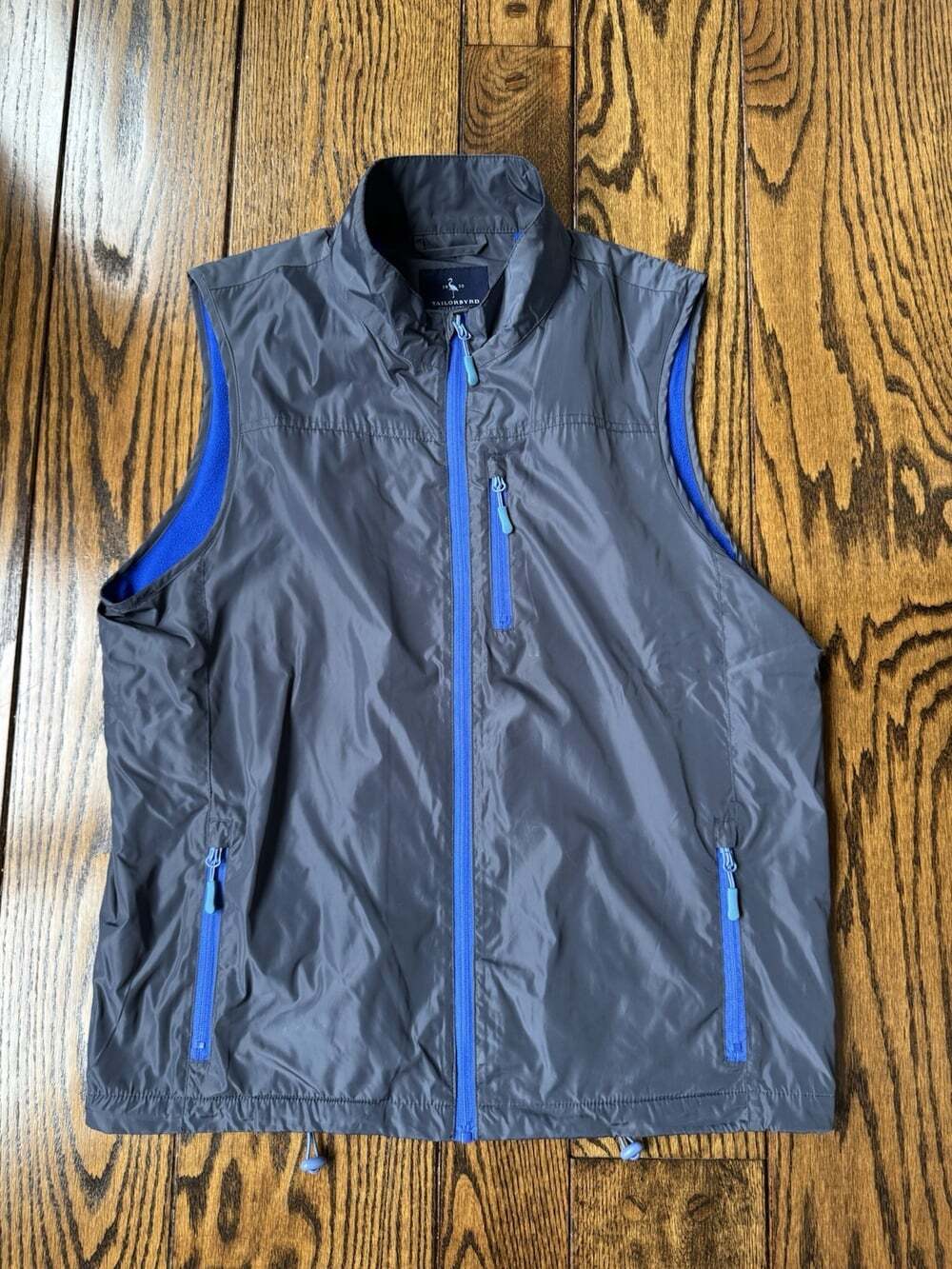Tailorbyrd Men's Fleece Lined Gray Golf Vest Full Zip Size Large